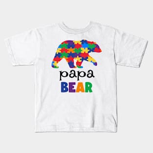 Puzzle Papa Bear Autism Awareness Gift for Birthday, Mother's Day, Thanksgiving, Christmas Kids T-Shirt